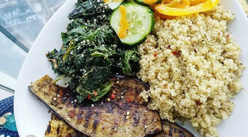 Grilled Aubergine Steaks with Quinoa